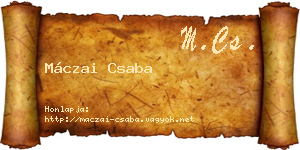 Máczai Csaba névjegykártya