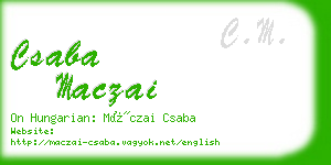 csaba maczai business card